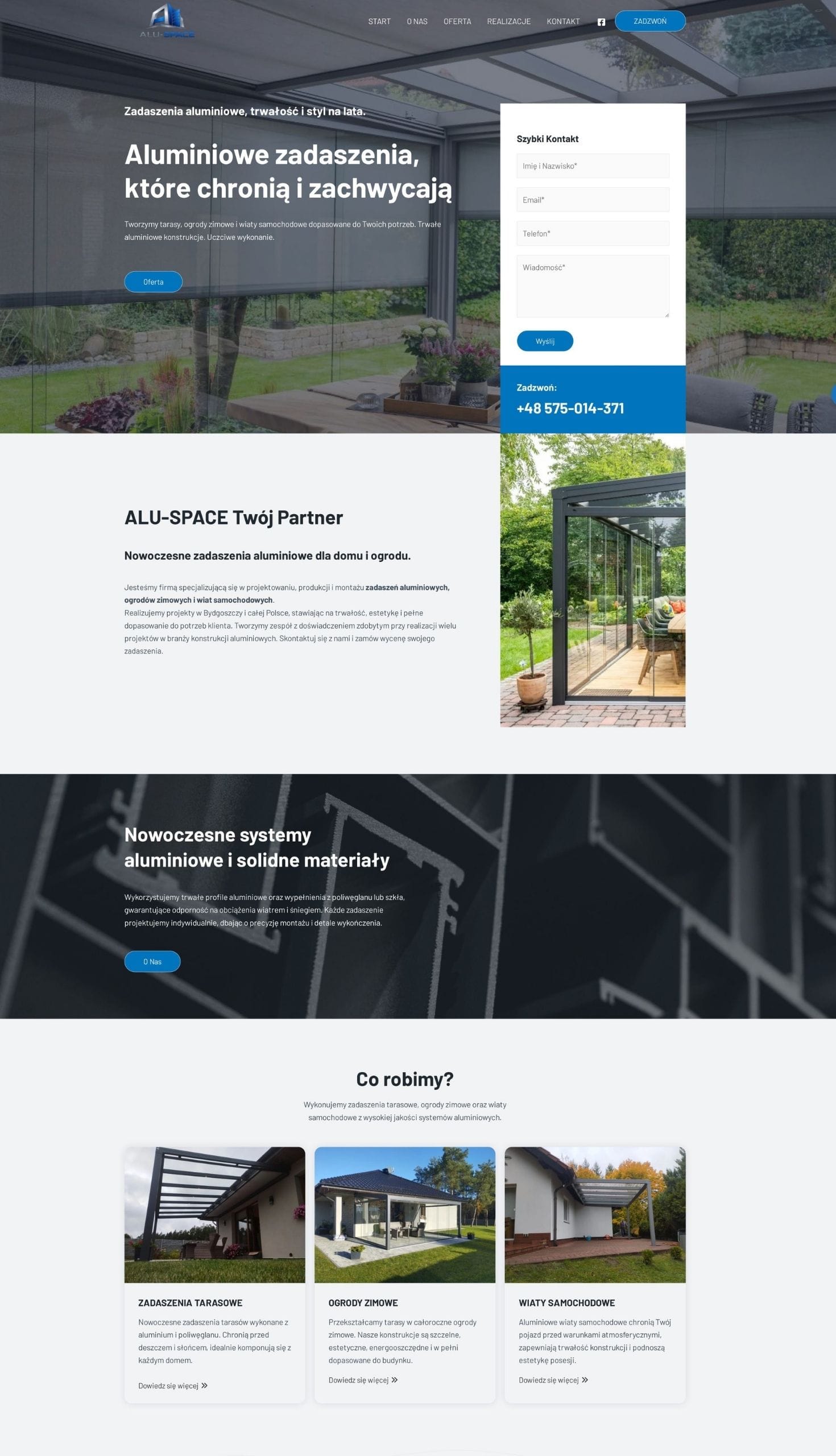 projekt strony dla firmy budowlanej