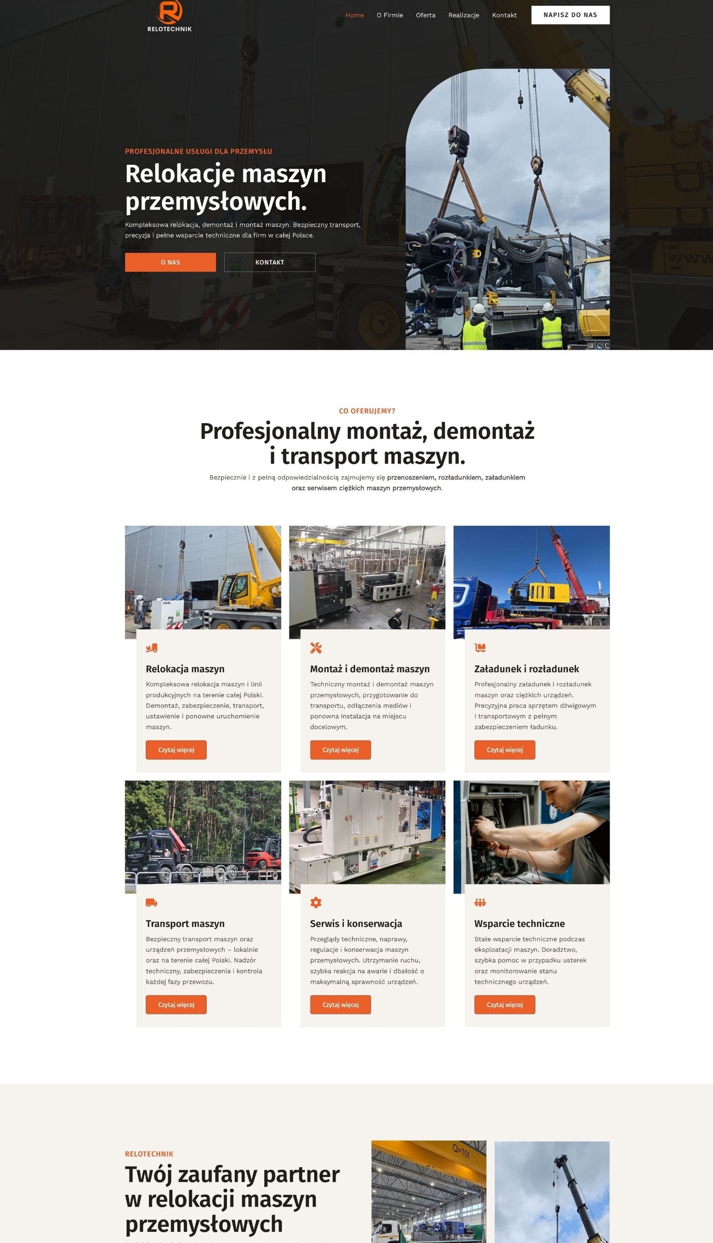 projekt strony dla  firmy przemysłowej