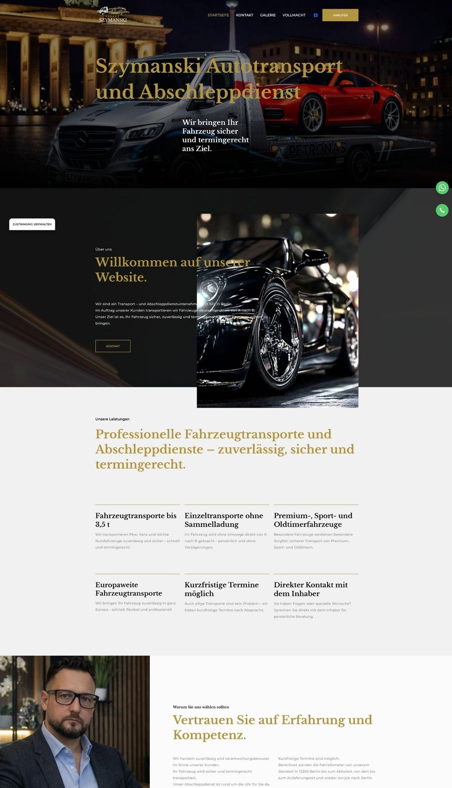 strona dla firmy transportowej